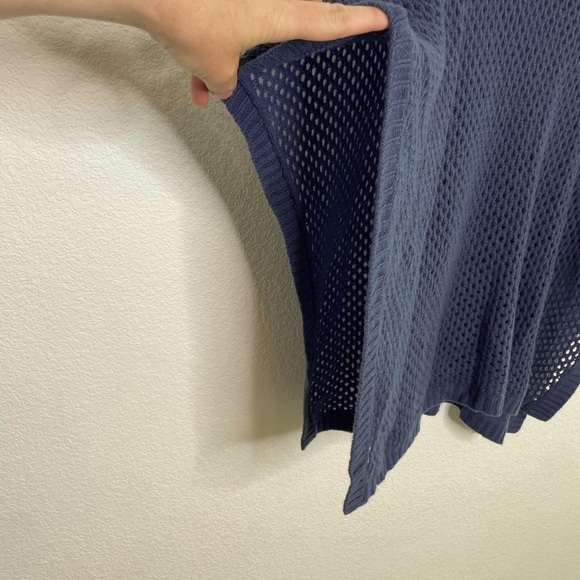 Neiman Marcus sweater poncho cashmere open knit sz Small sz medium in bl… - Picture 4 of 9